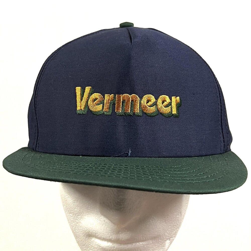Vintage Hat Vermeer Farm Equipment Logo Snapback Trucker Cap Nomad Made In USA